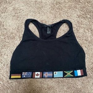 International Flags Tank Razorback Crop Top